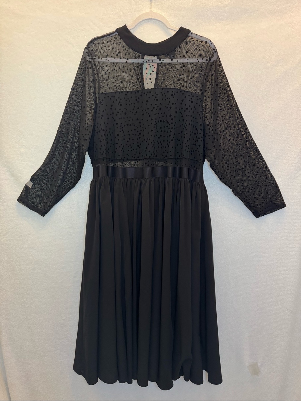 Torrid Black Mesh Stars Dress 22 Party Feminine Dark Romantic Whimsigoth